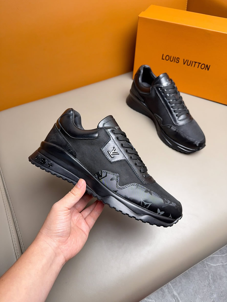 ルイヴィトン スニーカー ラン 55・ライン モノグラム エクリプス オールブラック shoes286 - 画像 (3)
