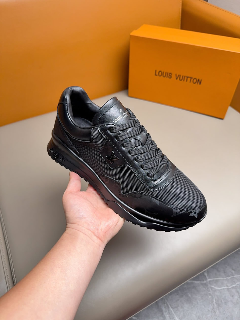 ルイヴィトン スニーカー ラン 55・ライン モノグラム エクリプス オールブラック shoes286 - 画像 (5)