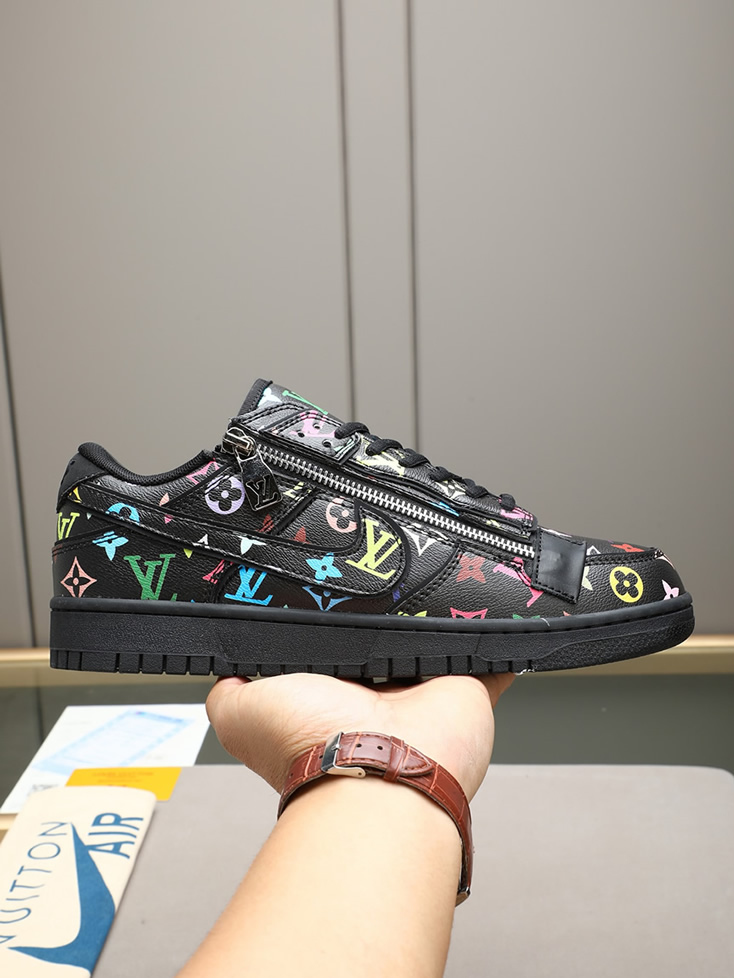 ルイヴィトン ナイキ コラボスニーカー ダンク ロー マルチカラー ブラック shoes287