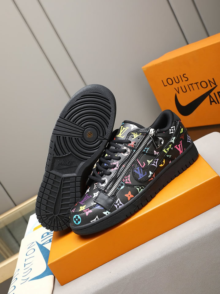 ルイヴィトン ナイキ コラボスニーカー ダンク ロー マルチカラー ブラック shoes287 - 画像 (3)
