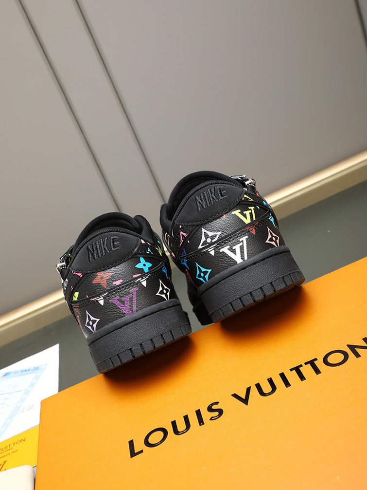 ルイヴィトン ナイキ コラボスニーカー ダンク ロー マルチカラー ブラック shoes287 - 画像 (5)