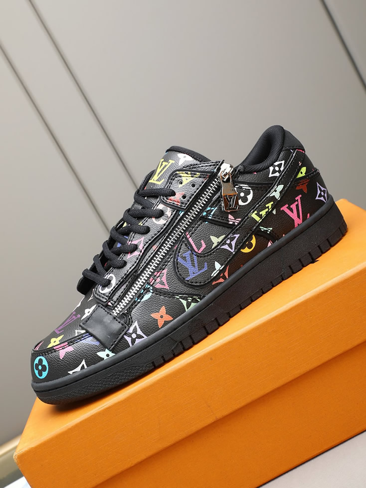 ルイヴィトン ナイキ コラボスニーカー ダンク ロー マルチカラー ブラック shoes287 - 画像 (6)