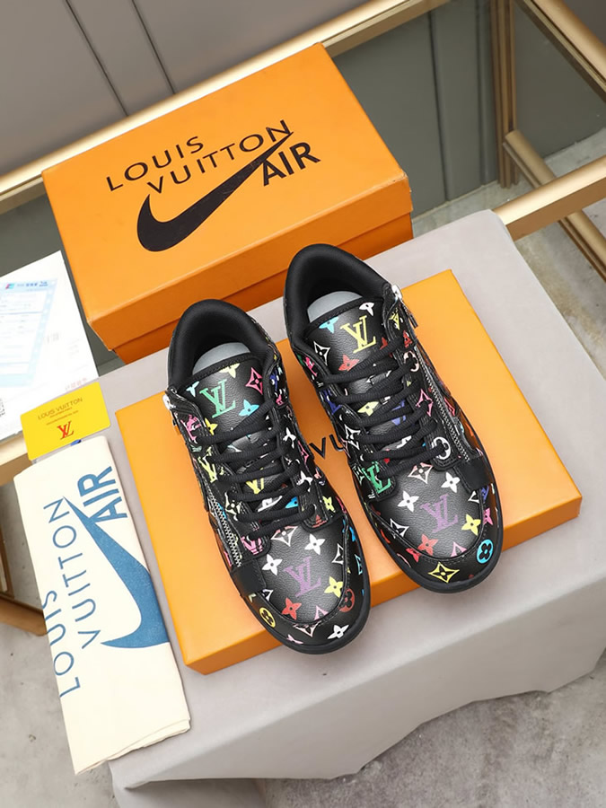 ルイヴィトン ナイキ コラボスニーカー ダンク ロー マルチカラー ブラック shoes287 - 画像 (9)