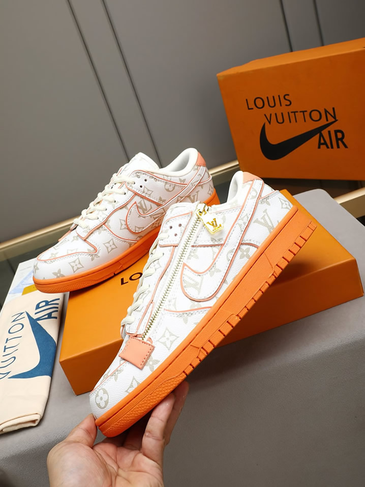 ルイヴィトン ナイキ コラボスニーカー ダンク ロー ホワイト オレンジ shoes288 - 画像 (2)