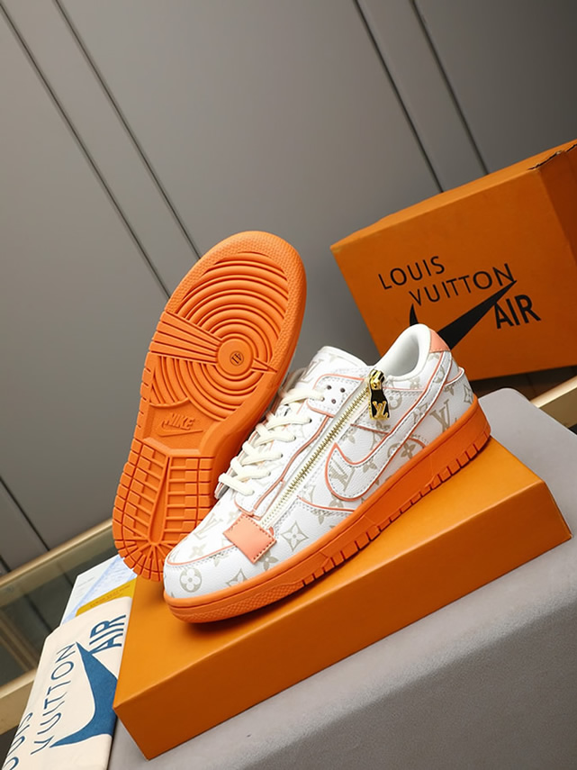 ルイヴィトン ナイキ コラボスニーカー ダンク ロー ホワイト オレンジ shoes288 - 画像 (3)
