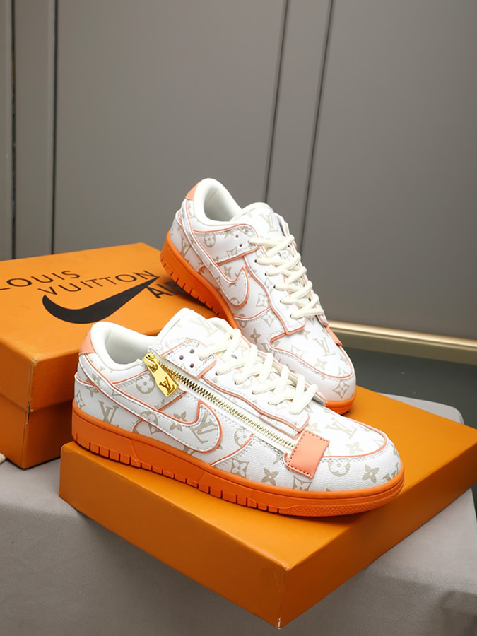 ルイヴィトン ナイキ コラボスニーカー ダンク ロー ホワイト オレンジ shoes288 - 画像 (4)