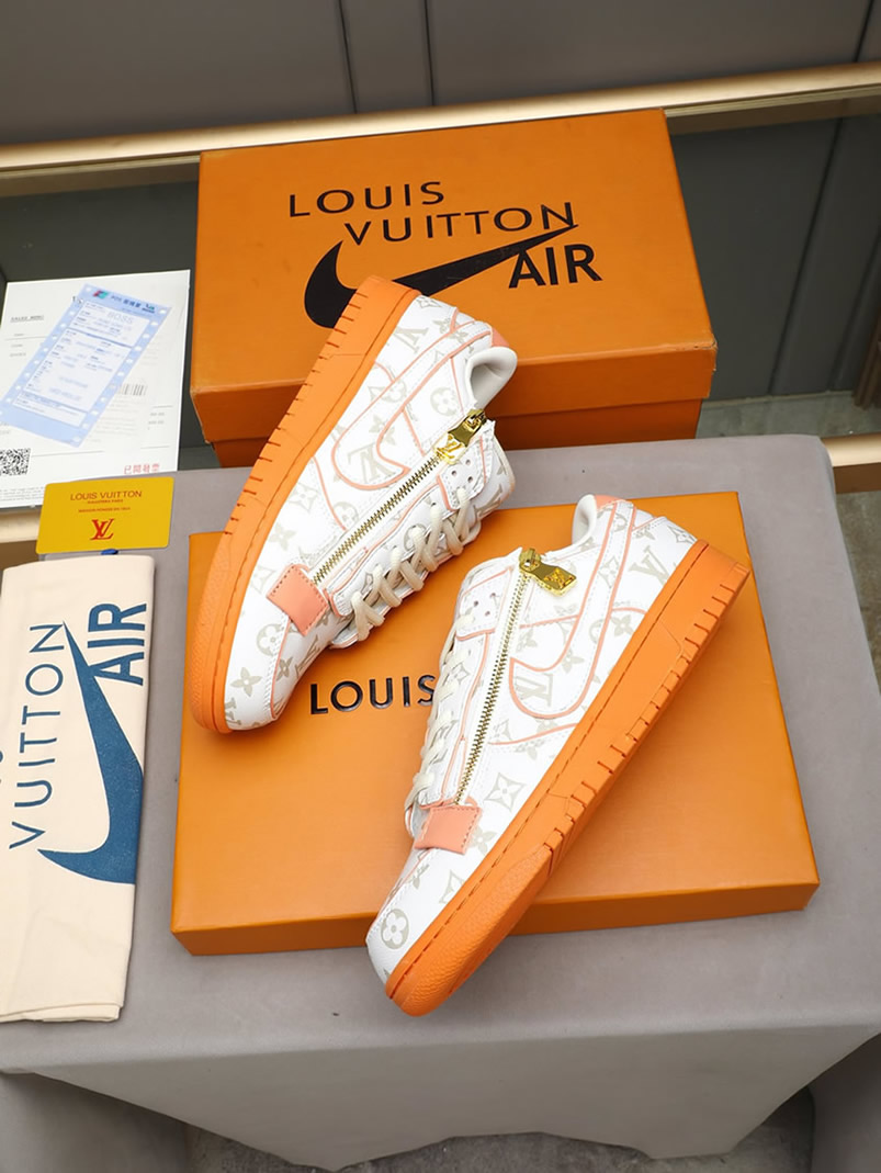 ルイヴィトン ナイキ コラボスニーカー ダンク ロー ホワイト オレンジ shoes288 - 画像 (7)