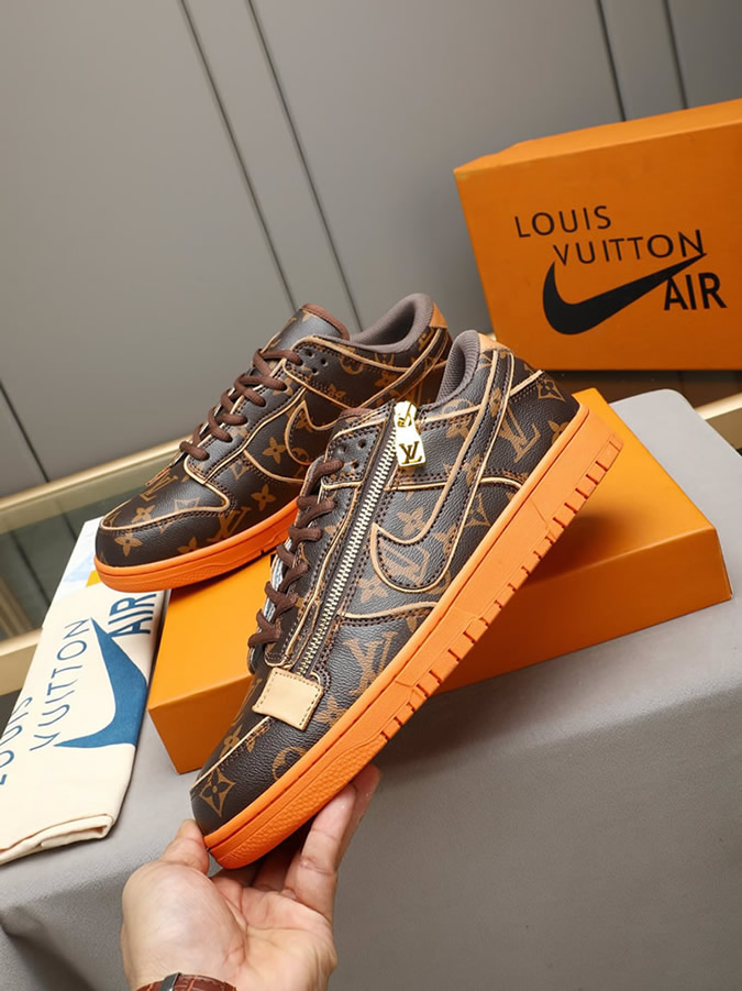 ルイヴィトン ナイキ コラボスニーカー ダンク ロー モノグラム ブラウン オレンジ shoes290 - 画像 (2)