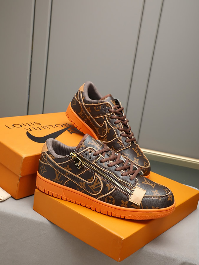 ルイヴィトン ナイキ コラボスニーカー ダンク ロー モノグラム ブラウン オレンジ shoes290 - 画像 (4)