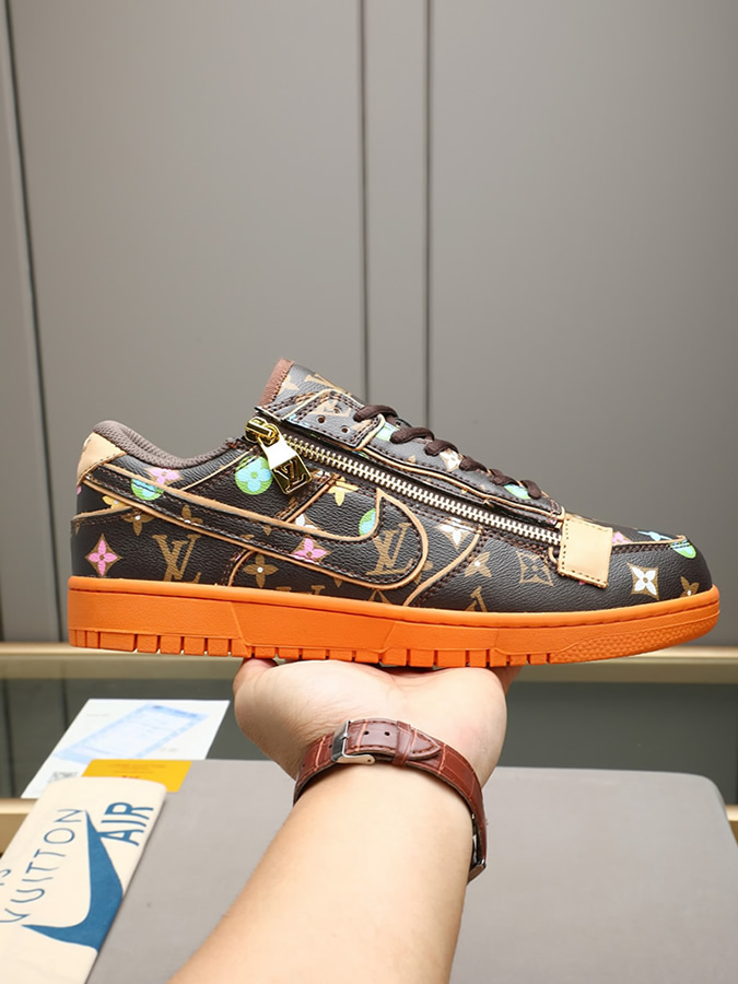 ルイヴィトン ナイキ コラボスニーカー ダンク ロー マルチカラー ブラウン オレンジ shoes291