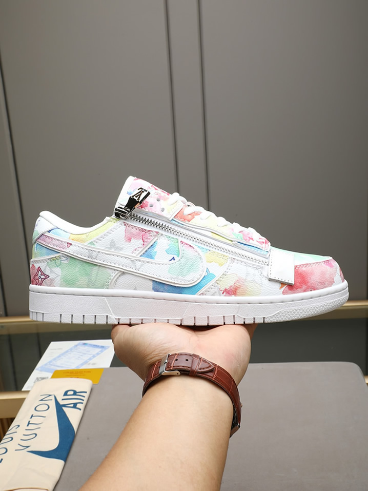 ルイヴィトン ナイキ コラボスニーカー ダンク ロー ウォーターカラー ホワイト shoes292