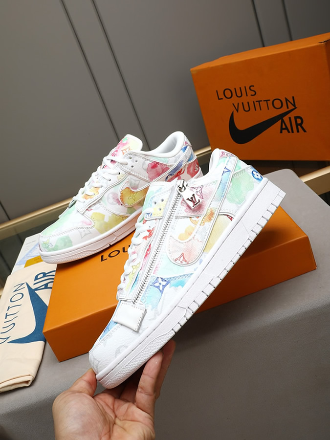 ルイヴィトン ナイキ コラボスニーカー ダンク ロー ウォーターカラー ホワイト shoes292 - 画像 (2)