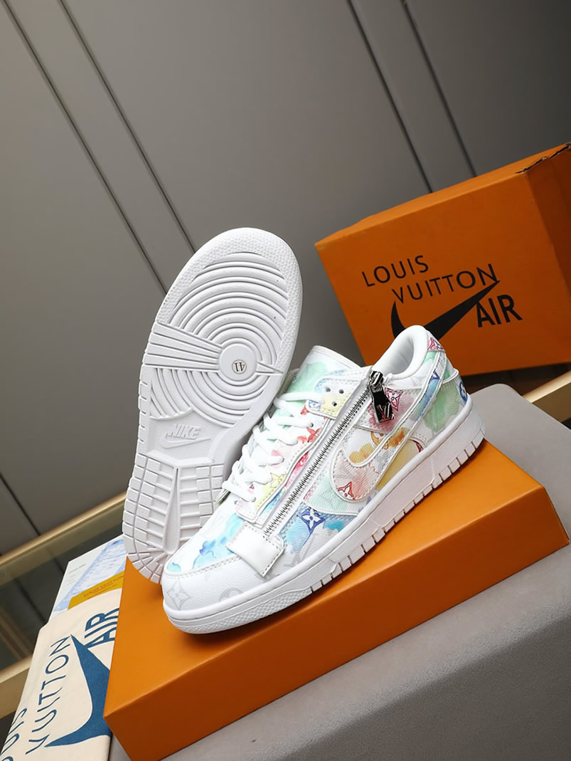 ルイヴィトン ナイキ コラボスニーカー ダンク ロー ウォーターカラー ホワイト shoes292 - 画像 (3)