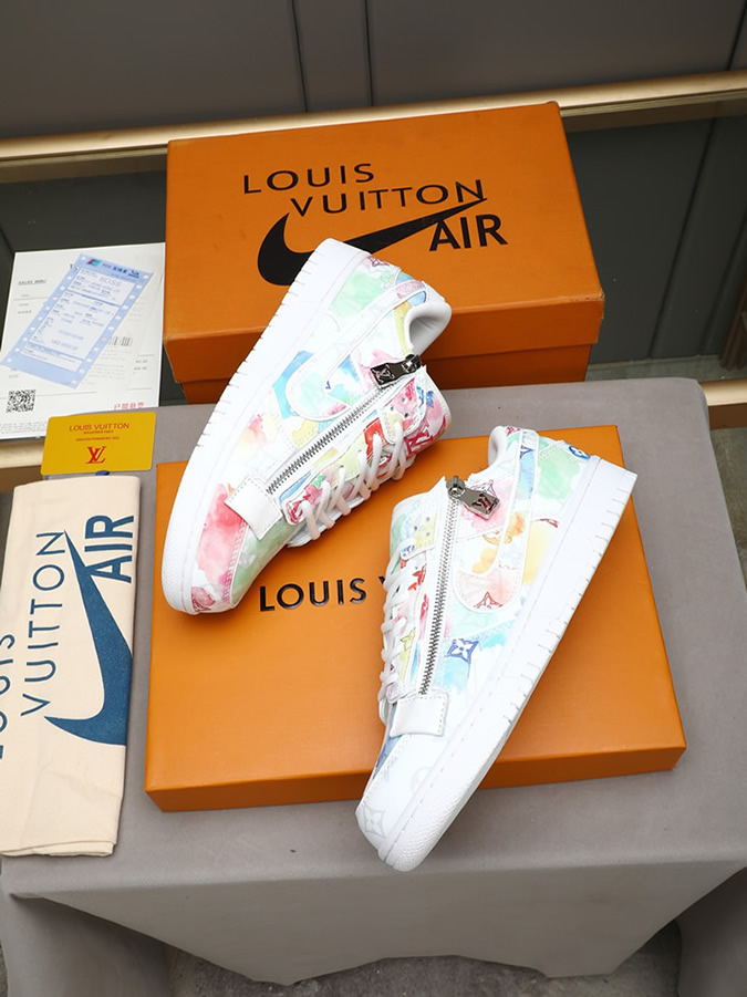 ルイヴィトン ナイキ コラボスニーカー ダンク ロー ウォーターカラー ホワイト shoes292 - 画像 (7)