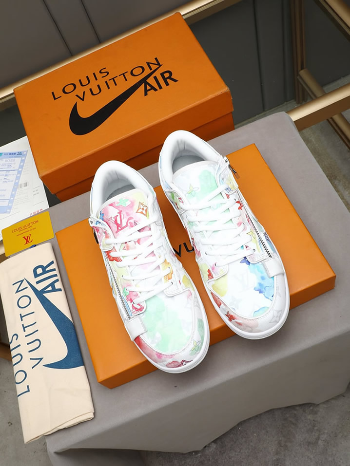 ルイヴィトン ナイキ コラボスニーカー ダンク ロー ウォーターカラー ホワイト shoes292 - 画像 (8)