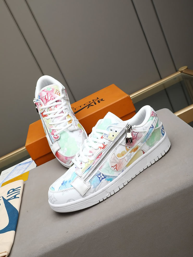 ルイヴィトン ナイキ コラボスニーカー ダンク ロー ウォーターカラー ホワイト shoes292 - 画像 (9)