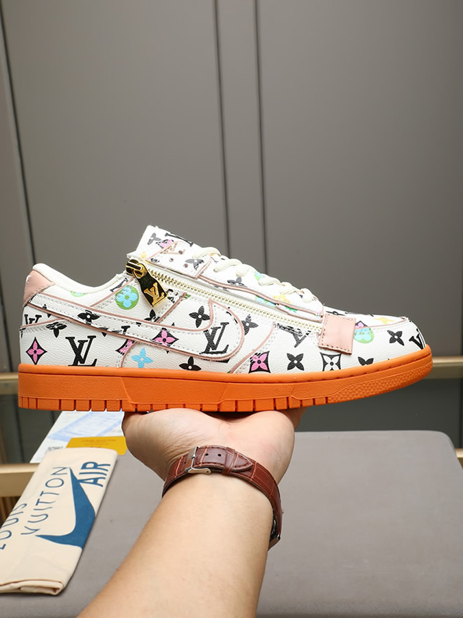 ルイヴィトン ナイキ コラボスニーカー ダンク ロー ホワイト マルチカラー オレンジ shoes293