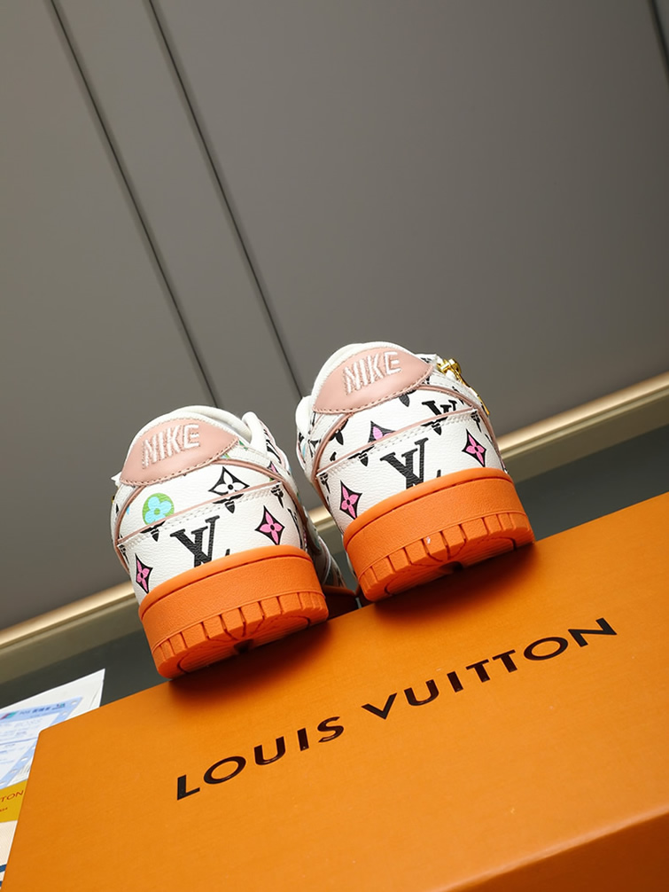 ルイヴィトン ナイキ コラボスニーカー ダンク ロー ホワイト マルチカラー オレンジ shoes293 - 画像 (5)