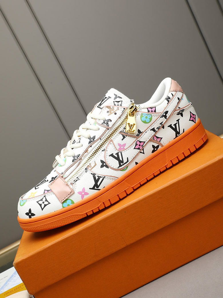 ルイヴィトン ナイキ コラボスニーカー ダンク ロー ホワイト マルチカラー オレンジ shoes293 - 画像 (6)