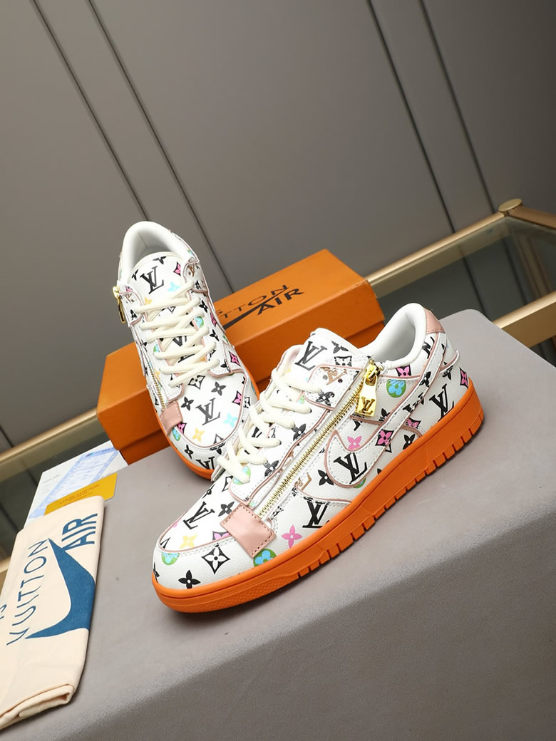 ルイヴィトン ナイキ コラボスニーカー ダンク ロー ホワイト マルチカラー オレンジ shoes293 - 画像 (8)