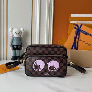 ルイヴィトン NIGO コラボ ダミエ アマゾン ショルダーバッグ ブラウン パープル M29273