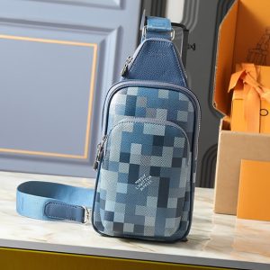 ルイヴィトン ボディバッグ アヴェニュー スリングバッグ ダミエ ブルー 2WAY M28589