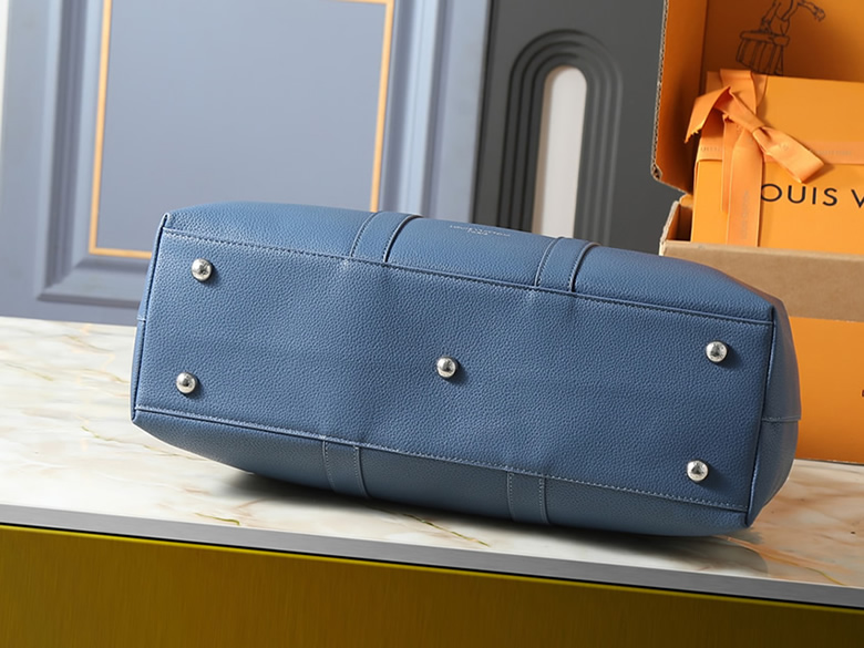 ルイヴィトン ハンドバッグ シティ スチーマー MM トリヨン ブルー 2WAY M23153 - 画像 (4)