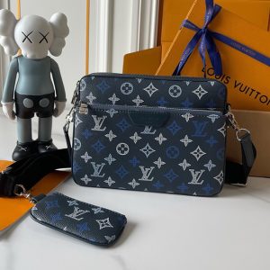 ルイヴィトン ショルダーバッグ モノグラム ネイビー ブルー ポーチ付き 2WAY M28618