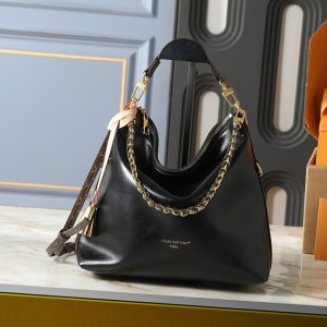 ルイヴィトン ハンドバッグ キャリーオール レザー ブラック チェーン 2WAY M27825
