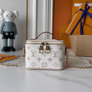 ルイヴィトン ハンドバッグ ヴァニティ モノグラム クリーム ピンク 2WAY M03812