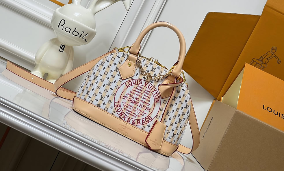 ルイヴィトン ハンドバッグ モノグラム ストライプ ベージュ 2WAY M28679