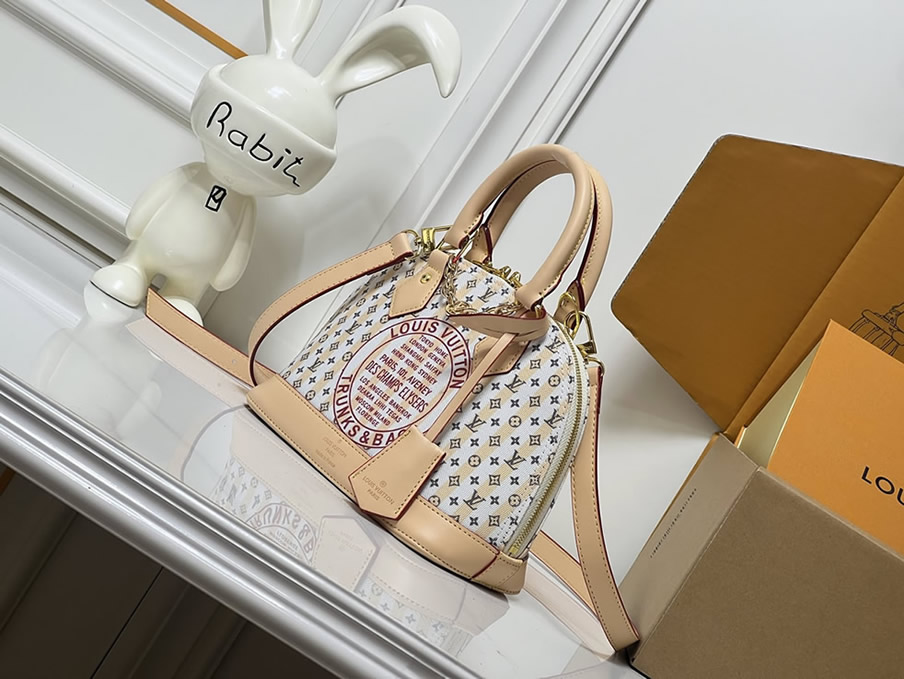 ルイヴィトン ハンドバッグ モノグラム ストライプ ベージュ 2WAY M28679 - 画像 (3)