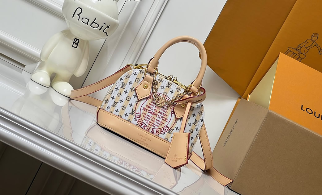 ルイヴィトン ハンドバッグ モノグラム ストライプ ベージュ 2WAY M28679