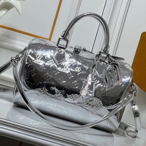 ルイヴィトン ハンドバッグ モノグラム ヴェルニ シルバー 2WAY M40391