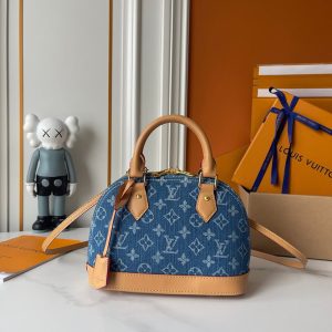 ルイヴィトン ハンドバッグ モノグラム デニム アルマBB ブルー 2WAY M29445