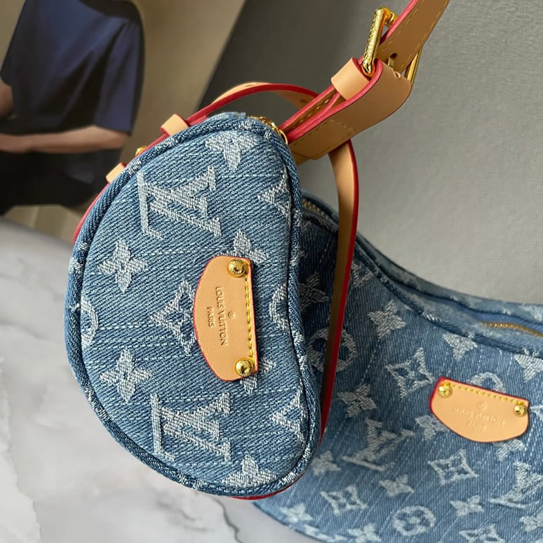 ルイヴィトン ショルダーバッグ モノグラム デニム ループ ブルー 2WAY M46856 - 画像 (7)