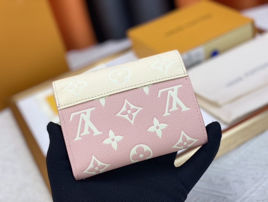 ルイヴィトン 三つ折り財布 モノグラム アンプラント ピンク ホワイト M81258 - 画像 (2)