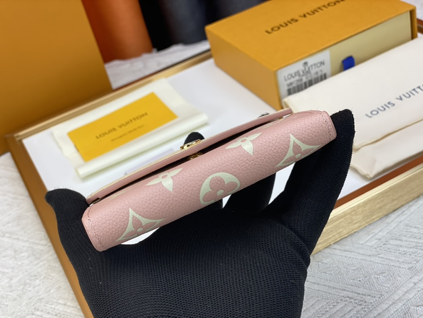 ルイヴィトン 三つ折り財布 モノグラム アンプラント ピンク ホワイト M81258 - 画像 (3)