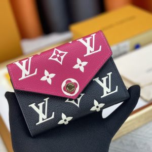 ルイヴィトン 三つ折り財布 モノグラム アンプラント マゼンタ ブラック M81258