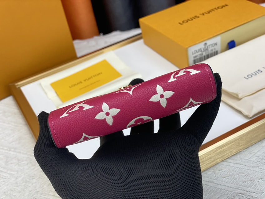 ルイヴィトン 三つ折り財布 モノグラム アンプラント マゼンタ ブラック M81258 - 画像 (4)