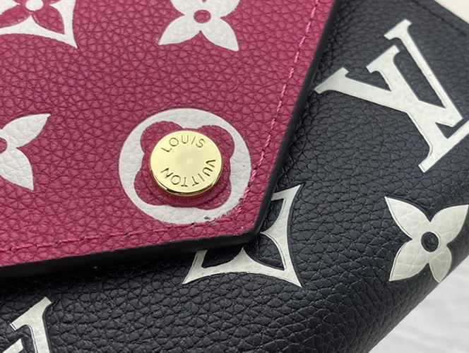 ルイヴィトン 三つ折り財布 モノグラム アンプラント マゼンタ ブラック M81258 - 画像 (8)