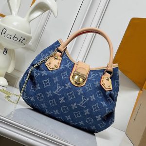 ルイヴィトン 2WAYバッグ モノグラム デニム ブルー ハンドバッグ M44473