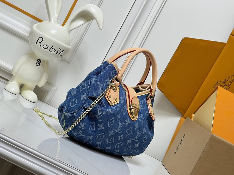 ルイヴィトン 2WAYバッグ モノグラム デニム ブルー ハンドバッグ M44473 - 画像 (2)