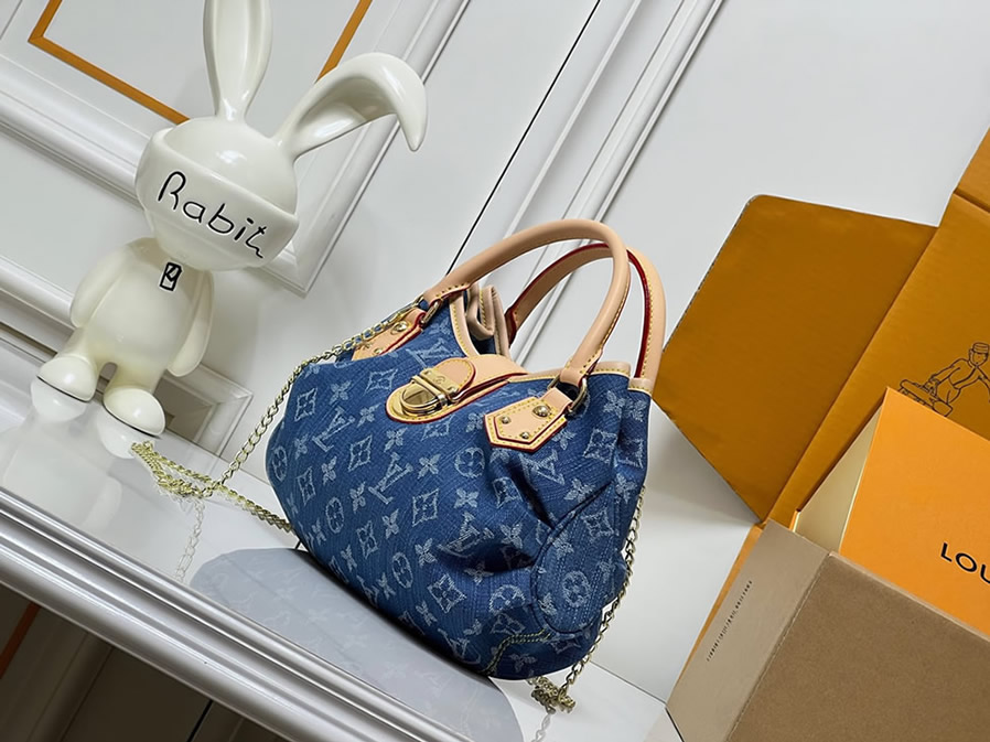 ルイヴィトン 2WAYバッグ モノグラム デニム ブルー ハンドバッグ M44473 - 画像 (3)