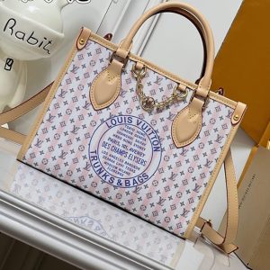 ルイヴィトン 2WAYバッグ モノグラム スタンプ ホワイト ピンク トートバッグ M29477