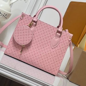 ルイヴィトン 2WAYバッグ モノグラム アンプラント ピンク ポーチ付 トートバッグ M29163