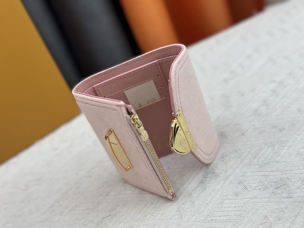 ルイヴィトン 三つ折り財布 モノグラム デニム ピンク コンパクト ウォレット M82959 - 画像 (8)