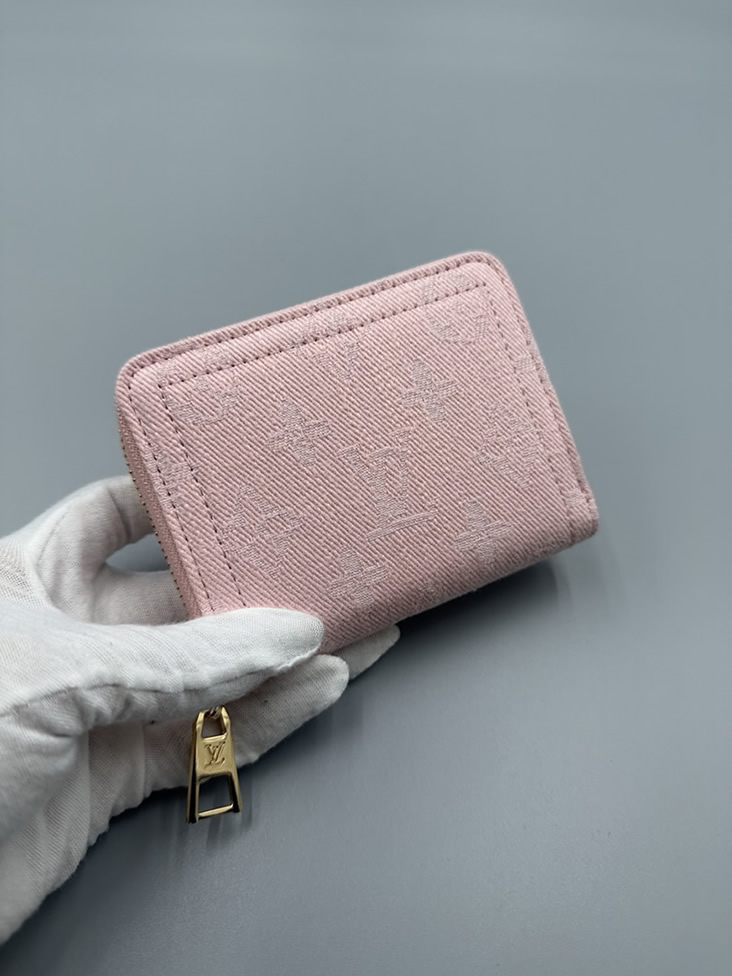 ルイヴィトン 二つ折り財布 モノグラム デニム ピンク ジッピー コインパース M82957 - 画像 (8)