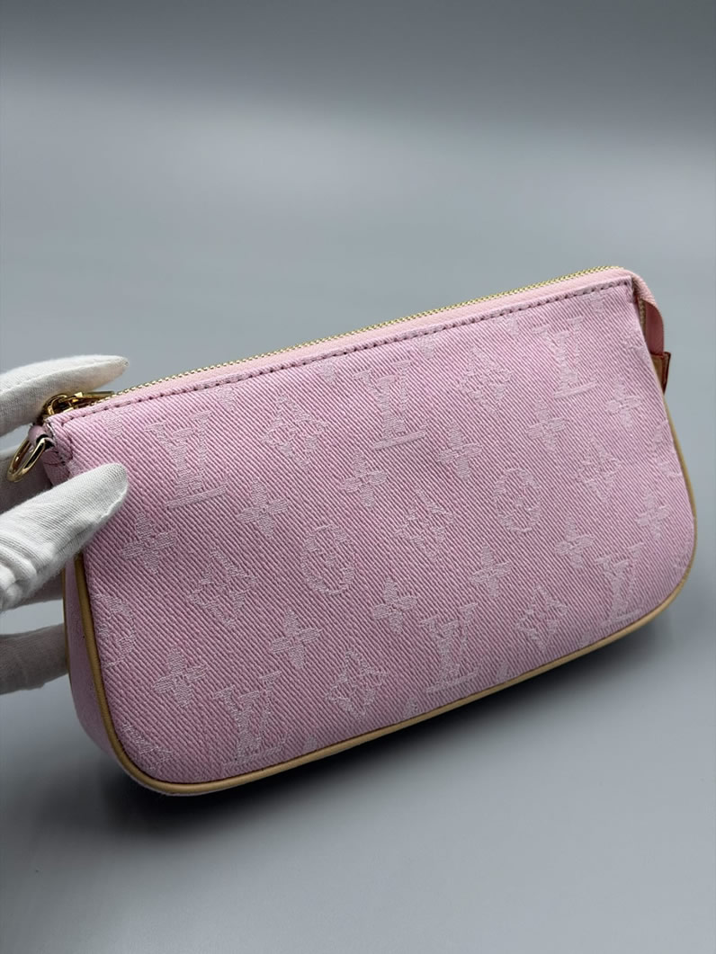 ルイヴィトン ポーチ モノグラム デニム ピンク ポシェット アクセソワール 化粧ポーチ M82962 - 画像 (2)