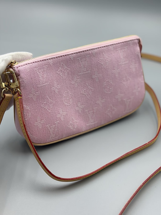 ルイヴィトン ポーチ モノグラム デニム ピンク ポシェット アクセソワール 化粧ポーチ M82962 - 画像 (3)